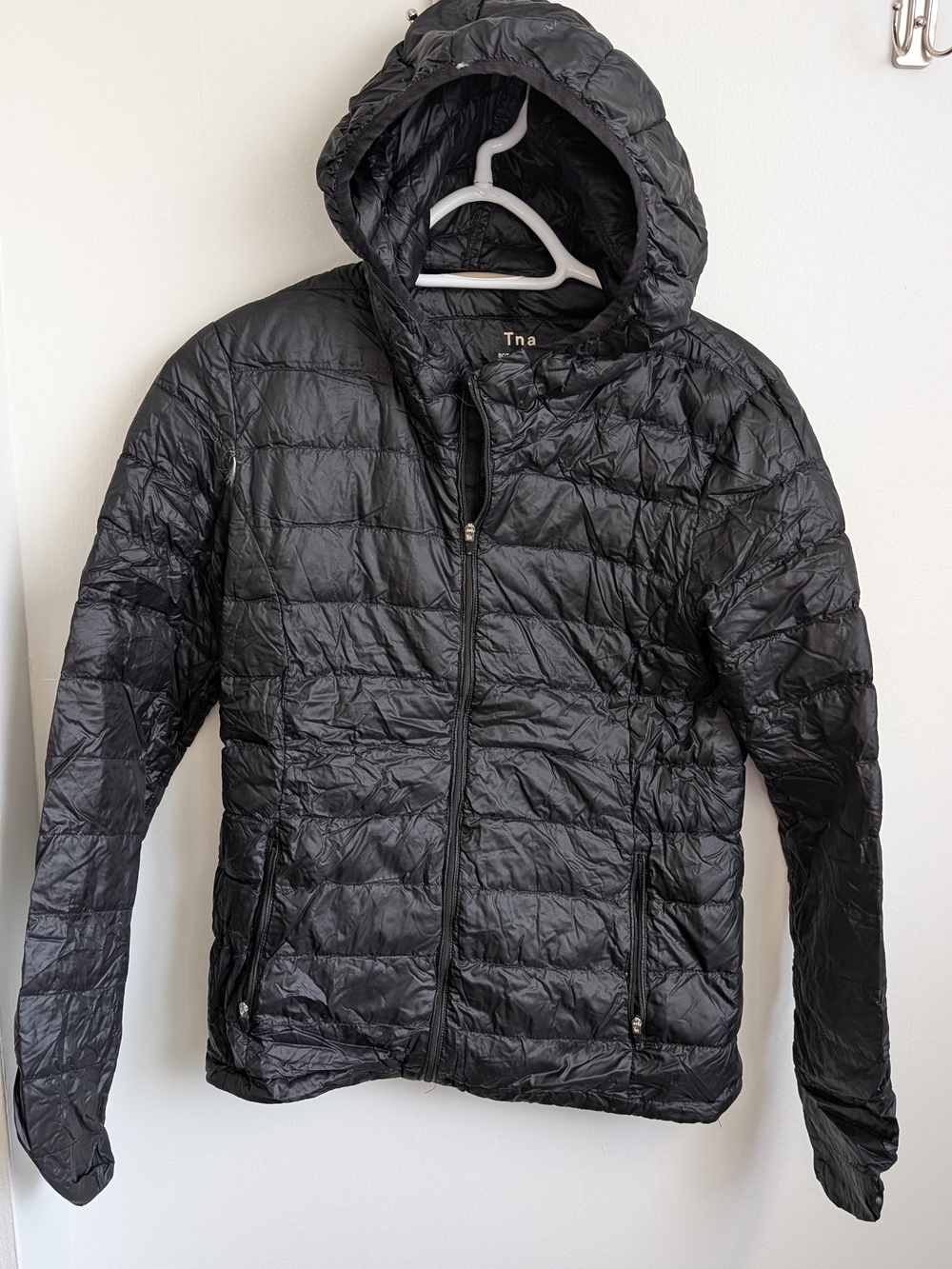 Tna Botanie Black Packable Puffer Jacket with Hood